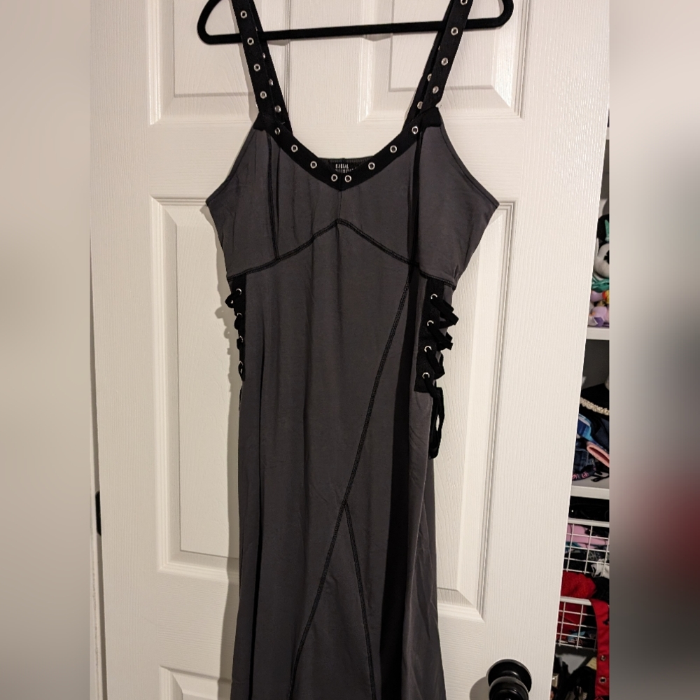 [NWT] Grommet strap grey stetchy dress, XL